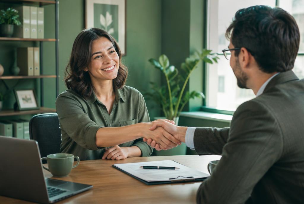 Business owner agreeing a decision